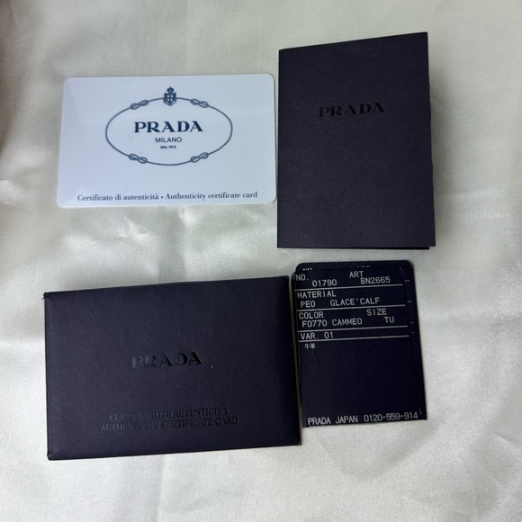 Authentic Prada Pomic Glace Calf Leather Double Handle Tote Bag BN2665 - Picture 3 of 9